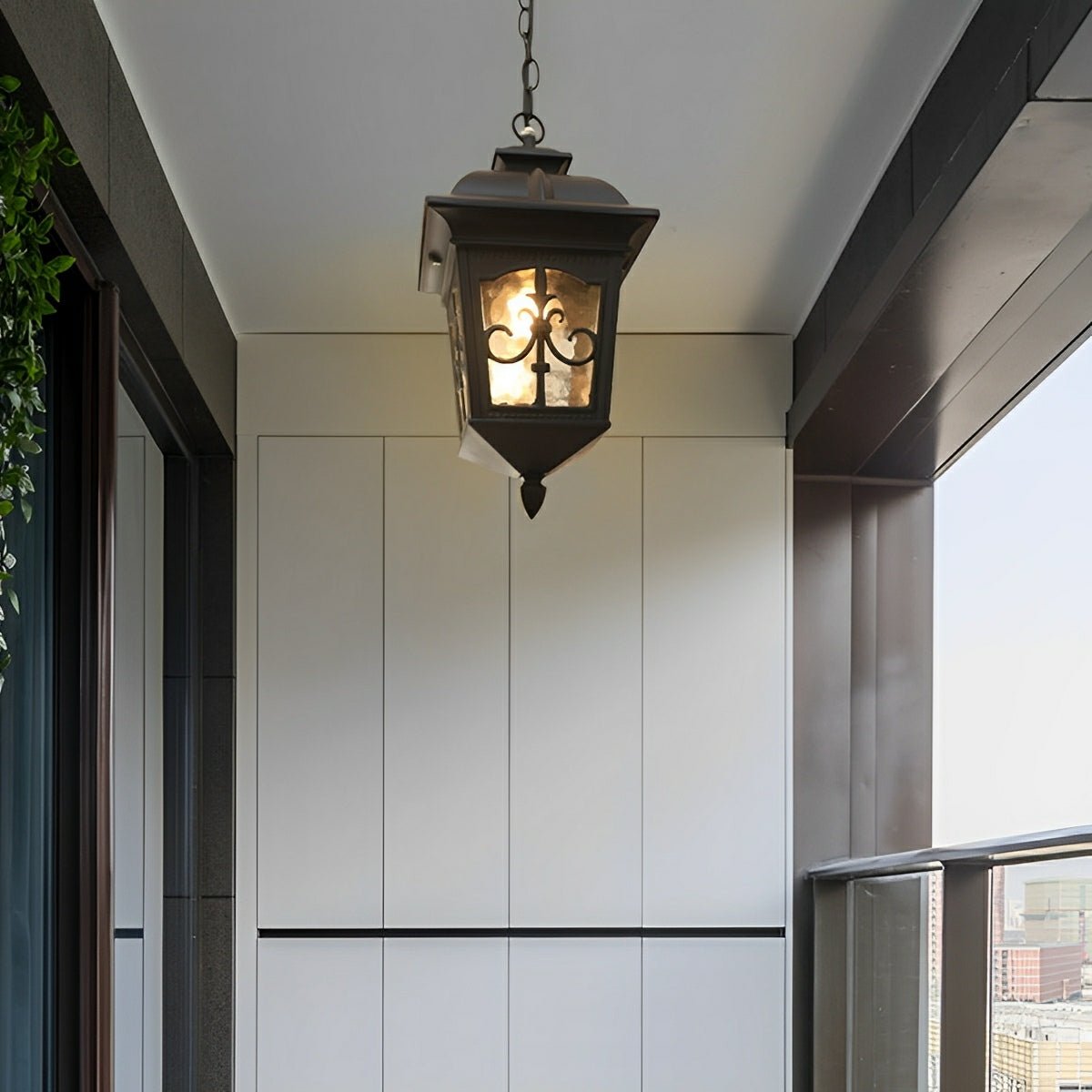 Vintage Rustic Square Arrow flower Waterproof Outdoor LED Lantern Pendant Lights